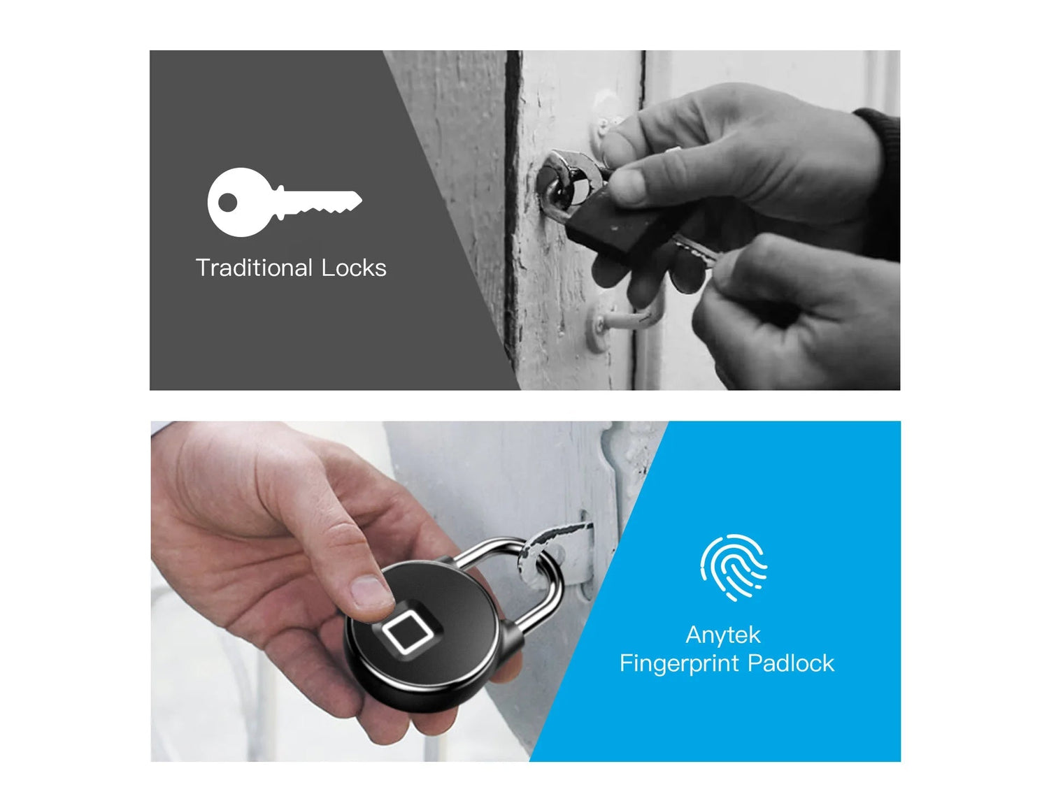 Smart Keyless Digital Lock with Fingerprint Reader BLE &amp; APP Control Waterproof Anti - Theft Security Keyless Biometric Padlock - Shengyao Chuangqi (HK) International Limited