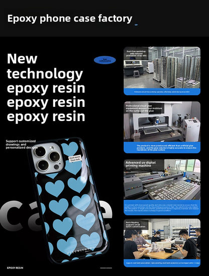 Epoxy resin Epoxy shell iPhone16Pro for 14 bracelets iPhone15Pro iPhone case protective case iPhone12 three-in-one mirror