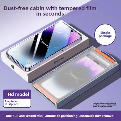 Applicable to Apple 16 mobile phone film, dustproof and anti-peep 11/14/13 automatic film iPhone15 dust-free tempered film, anti-scratch, bubble-free, super durable