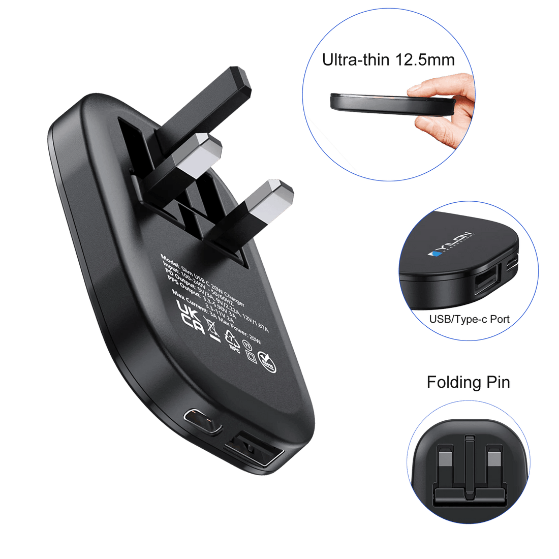 UK Gan 30w Mobile Phone Charger Qc3.0pd3.0 Fast Charging Wholesale Portable Charger for IPhone16Promax High - quality Custom logo - Shengyao Chuangqi (HK) International Limited
