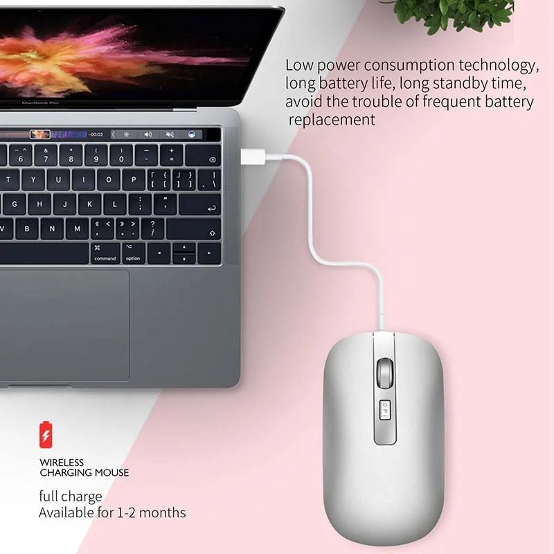 Ultra - thin Ergonomic Optical Wireless Charging Mouse 1600DPI 2.4G Wireless Silent Office Mouse - Shengyao Chuangqi (HK) International Limited