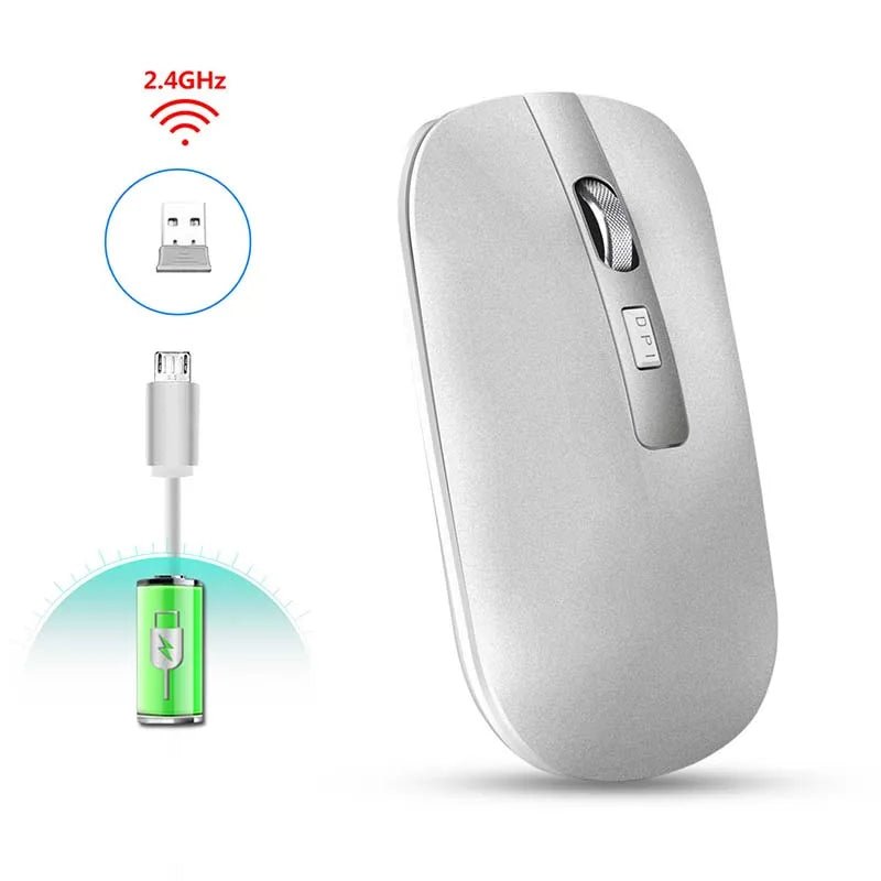 Ultra - thin Ergonomic Optical Wireless Charging Mouse 1600DPI 2.4G Wireless Silent Office Mouse - Shengyao Chuangqi (HK) International Limited