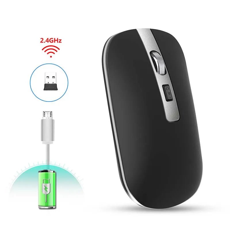 Ultra - thin Ergonomic Optical Wireless Charging Mouse 1600DPI 2.4G Wireless Silent Office Mouse - Shengyao Chuangqi (HK) International Limited