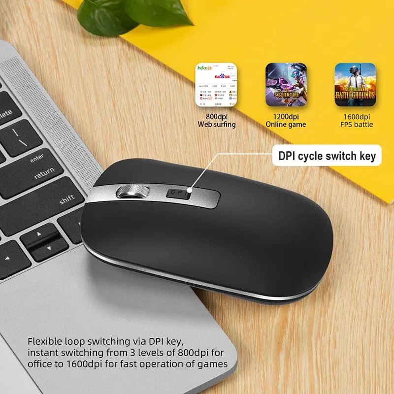 Ultra - thin Ergonomic Optical Wireless Charging Mouse 1600DPI 2.4G Wireless Silent Office Mouse - Shengyao Chuangqi (HK) International Limited