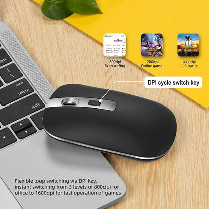 Ultra - thin Ergonomic Optical Wireless Charging Mouse 1600DPI 2.4G Wireless Silent Office Mouse - Shengyao Chuangqi (HK) International Limited