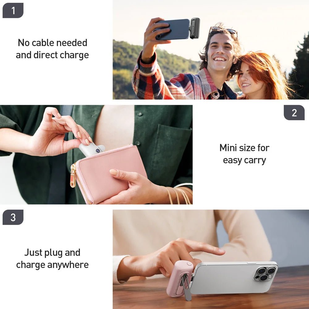 US Cheap Bulk Items Wholesale Factory Powerbank 5000mah Fast Charging Portable Charger Mini iPhone Power Bank with Holder - Shengyao Chuangqi (HK) International Limited