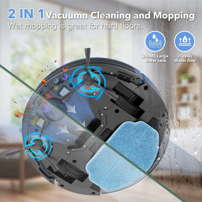 US Local Stock Intelligent Cleaning Robot Vacuum Cleaner Slimmer Design Powerful 2000pa Suction Sweeping Dry Wet Mop Feature - Shengyao Chuangqi (HK) International Limited