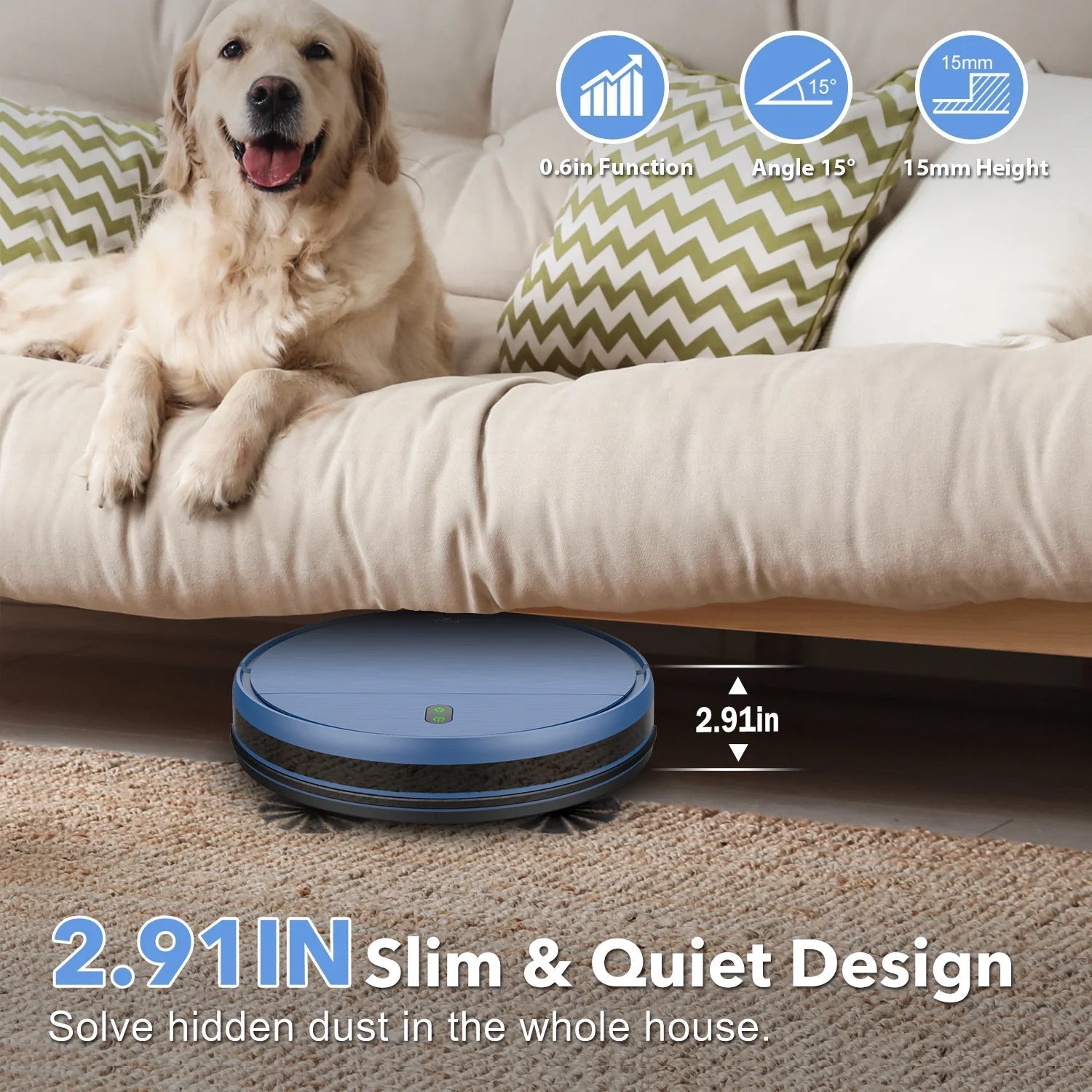 US Local Stock Intelligent Cleaning Robot Vacuum Cleaner Slimmer Design Powerful 2000pa Suction Sweeping Dry Wet Mop Feature - Shengyao Chuangqi (HK) International Limited
