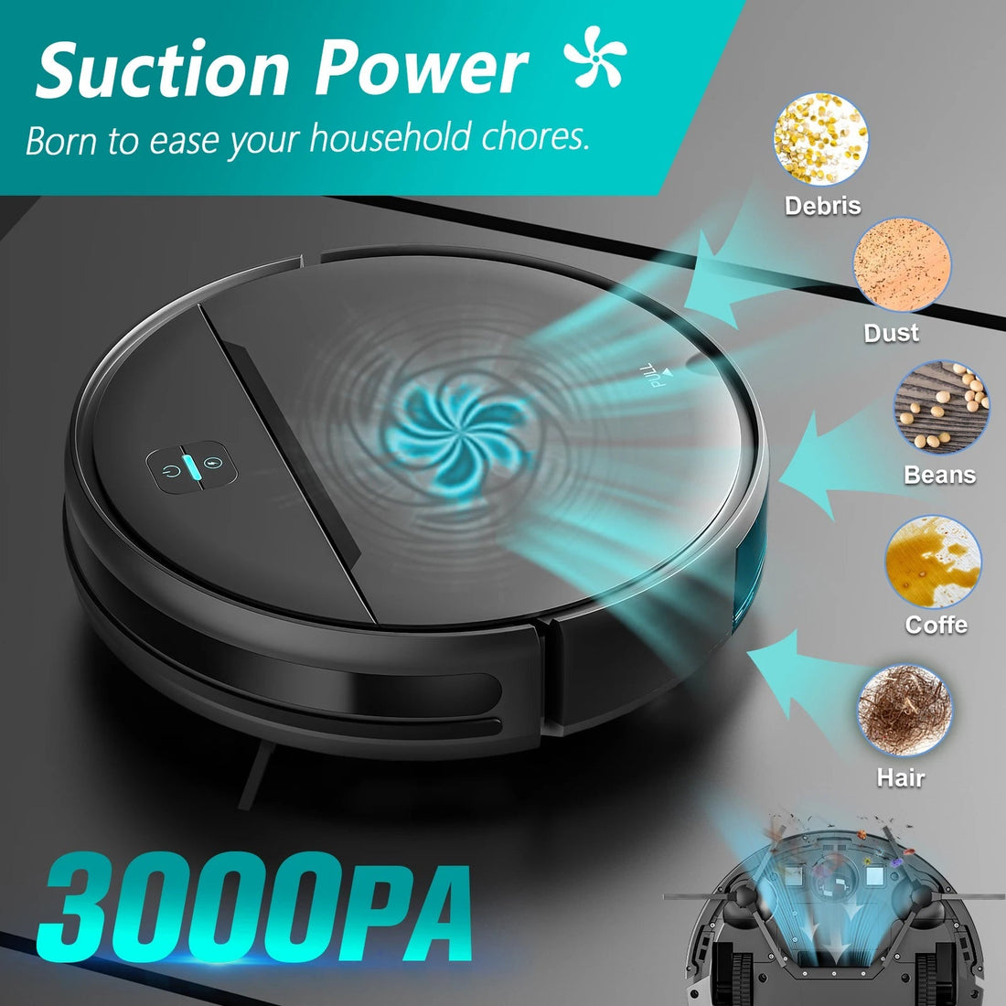 US Local Stock Latest Model Smart Mop Automatic Cleaning Robot Vacuum Cleaner Wet and Dry with 3000pa US Plug - Shengyao Chuangqi (HK) International Limited