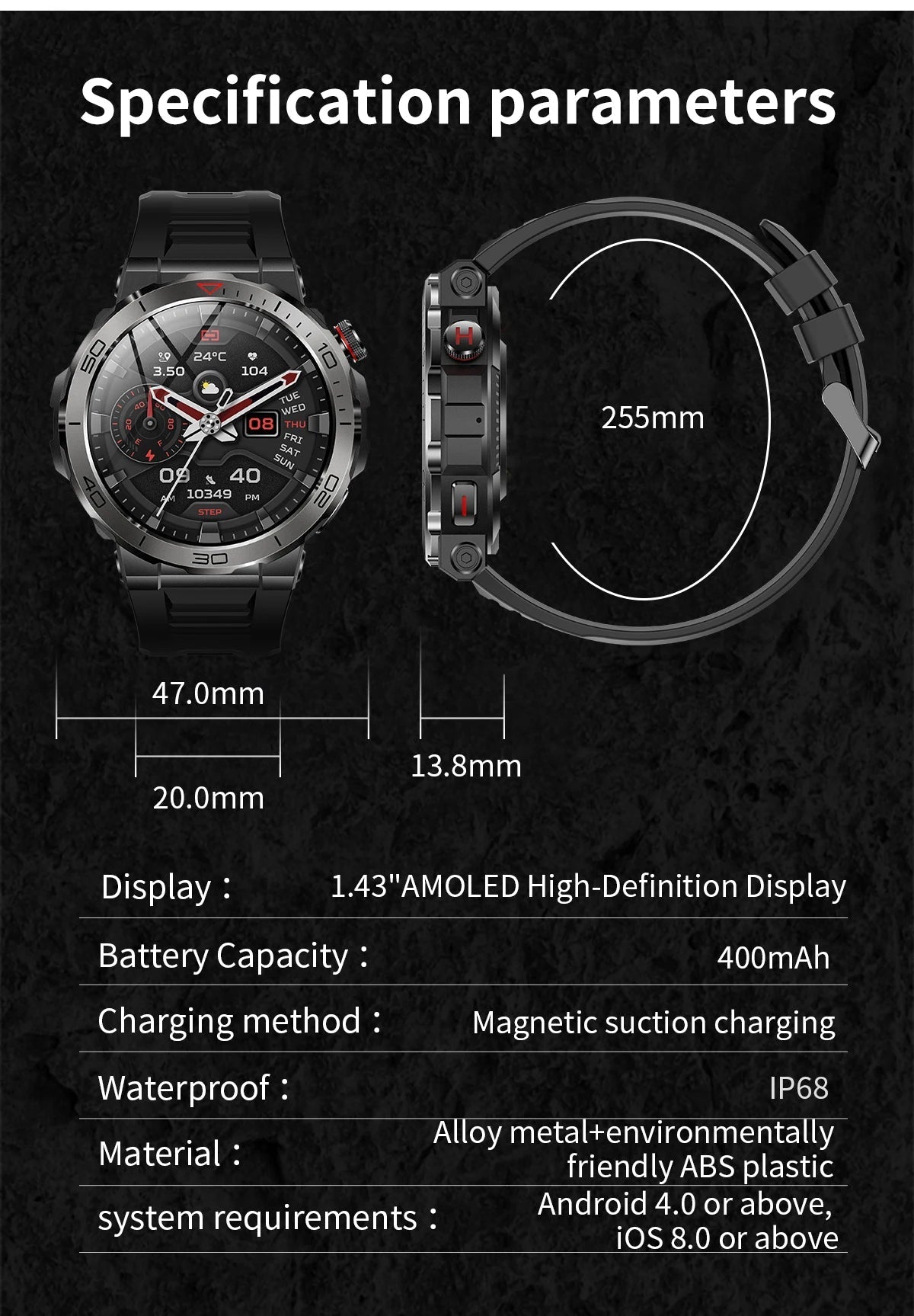 VALDUS 1.43 Inch AMOLED Screen Supports Smartwatch Blood Oxygen Detection Compass VD39 PRO Waterproof Smart Watch - Shengyao Chuangqi (HK) International Limited
