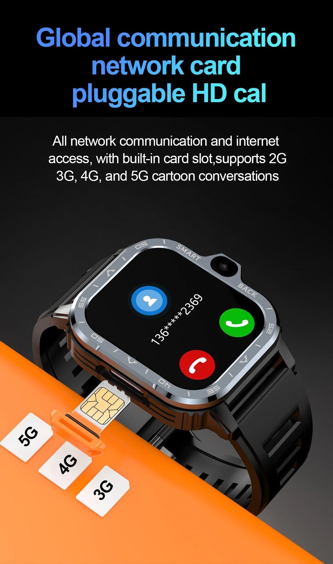 VALDUS 4G Android Phone Smartwatch S8 Ultra S9 Sim Card Mobile GPS WIFI Dual Video Camera Men Fashion Hombre PGD Smart Watch - Shengyao Chuangqi (HK) International Limited