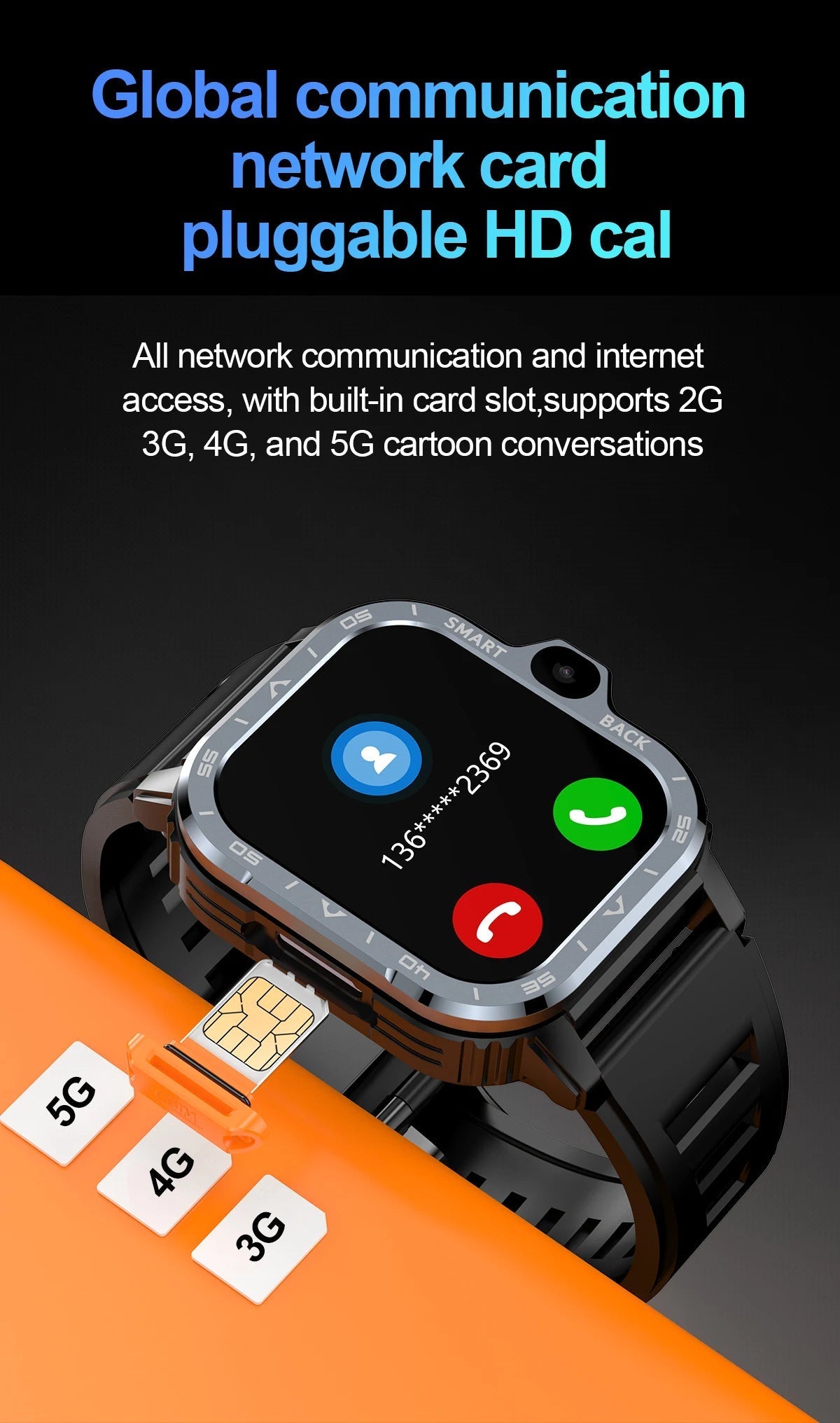 VALDUS 4G Android Phone Smartwatch S8 Ultra S9 Sim Card Mobile GPS WIFI Dual Video Camera Men Fashion Hombre PGD Smart Watch - Shengyao Chuangqi (HK) International Limited