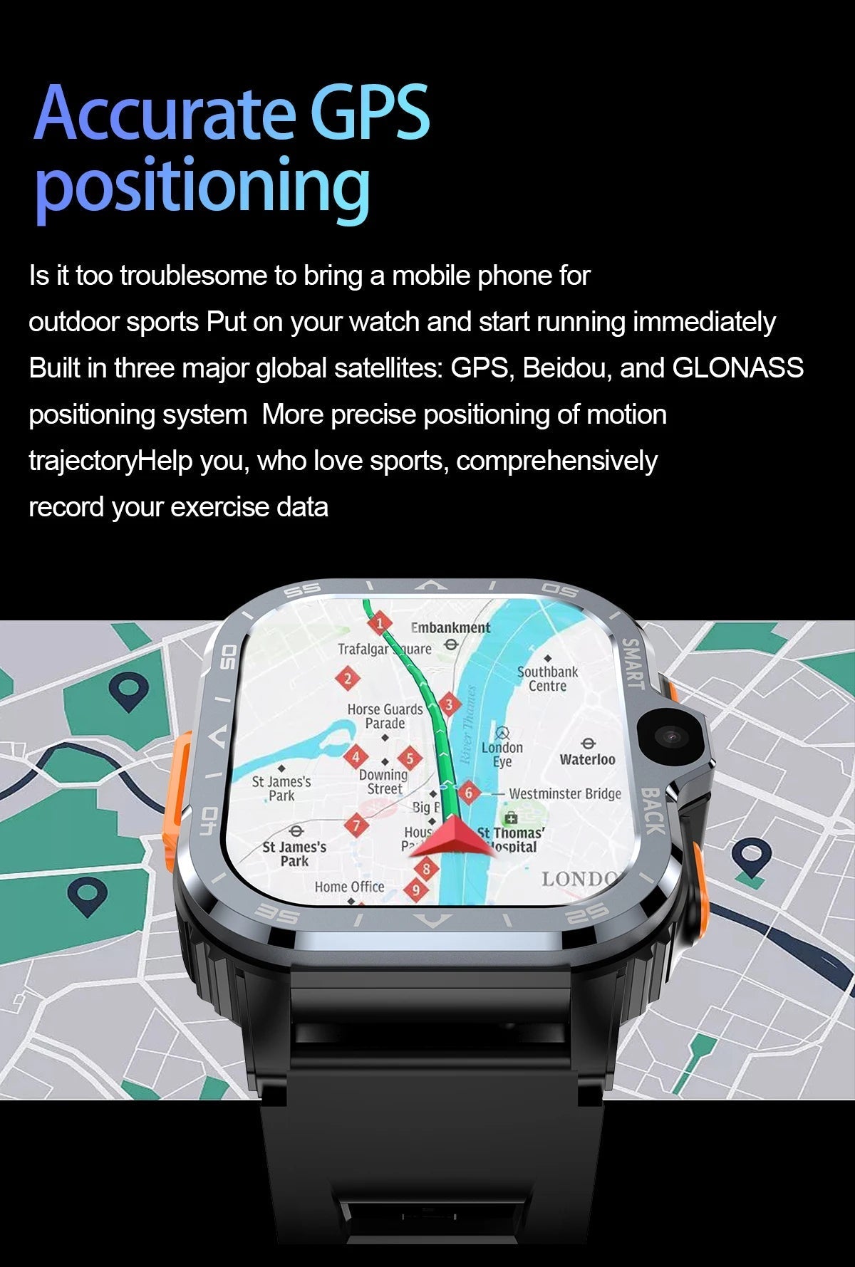 VALDUS 4G Android Phone Smartwatch S8 Ultra S9 Sim Card Mobile GPS WIFI Dual Video Camera Men Fashion Hombre PGD Smart Watch - Shengyao Chuangqi (HK) International Limited