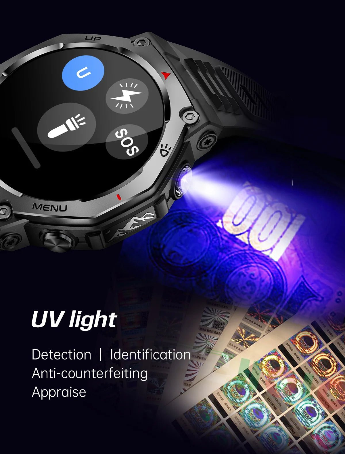 VALDUS Support Stress Relief Sleep Aid Bright Light Flashlight Smart Watch Pressure Detection VD47 PRO 1.43 Inch Smartwatch - Shengyao Chuangqi (HK) International Limited
