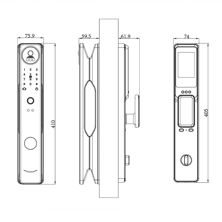 Waterproof Tuya Wifi Cerradura Digital Nfc Face Recognition Palm Vein Smart Door Lock with Camera and Fingerprint - Shengyao Chuangqi (HK) International Limited