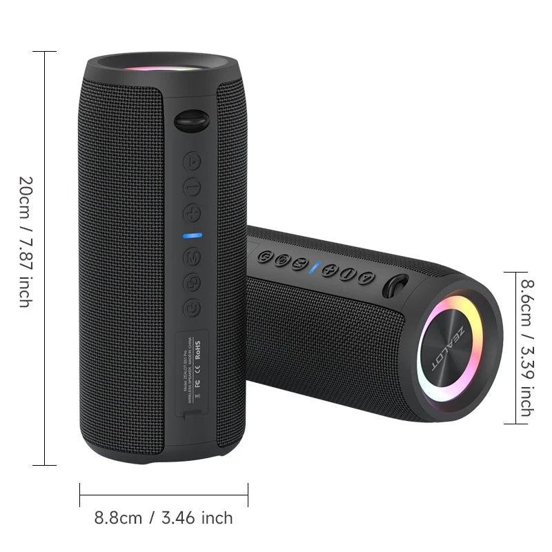 ZEALOT Factory S51pro 40W Portable Wireless Speakers With IPX6 Waterproof Wireless Stereo with RGB Light - Shengyao Chuangqi (HK) International Limited
